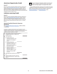 Instructions for IRS Form 8863 Education Credits (American Opportunity and Lifetime Learning Credits), Page 8
