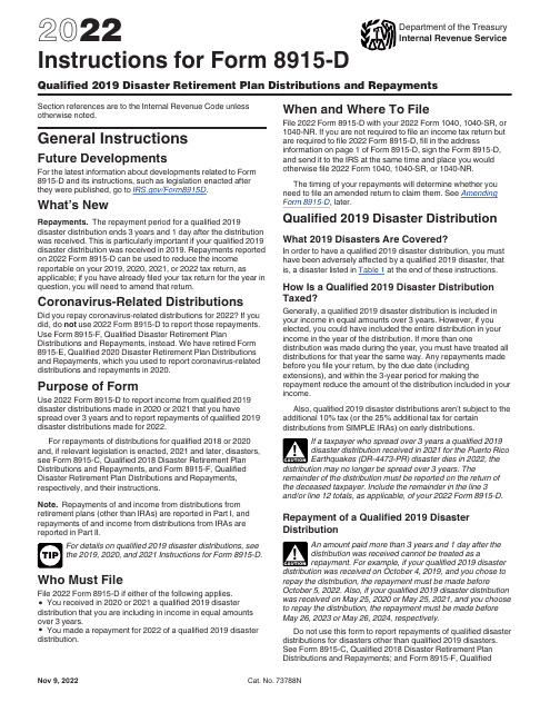 IRS Form 8915-D 2022 Printable Pdf