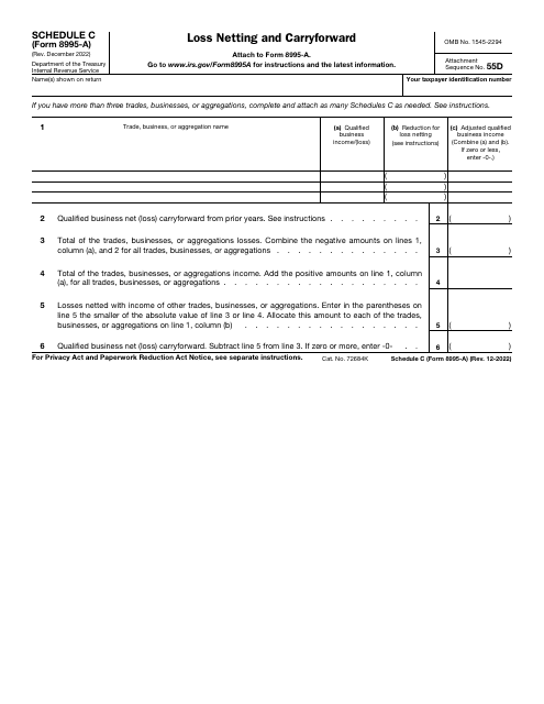 IRS Form 8995-A Schedule C  Printable Pdf