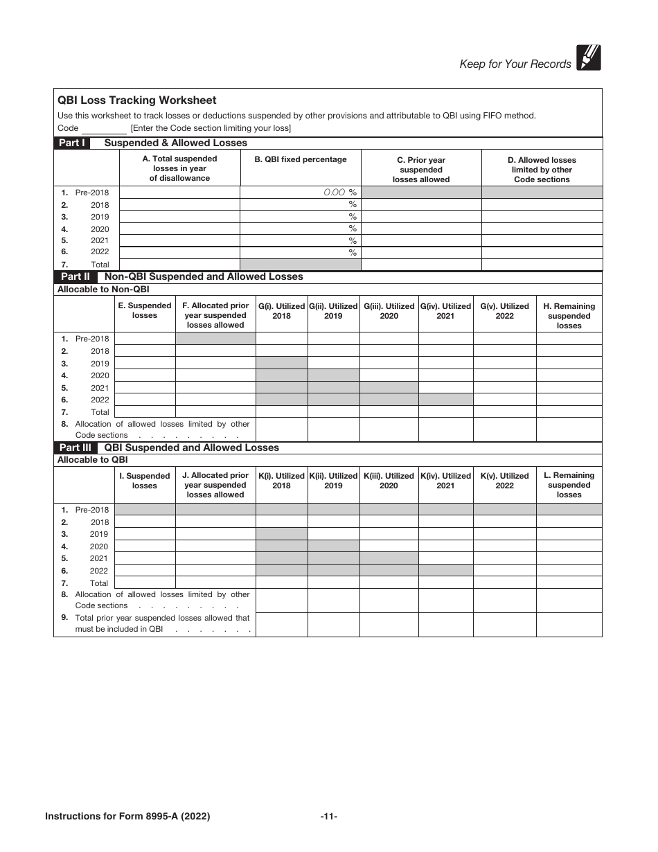 Instructions for IRS Form 8995-A Deduction for Qualified Business Income, Page 11