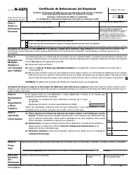 IRS Formulario W-4(SP) Certificado De Retenciones Del Empleado (Spanish)