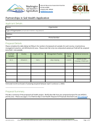 Form AGR-1181 Partnerships in Soil Health Application - Washington