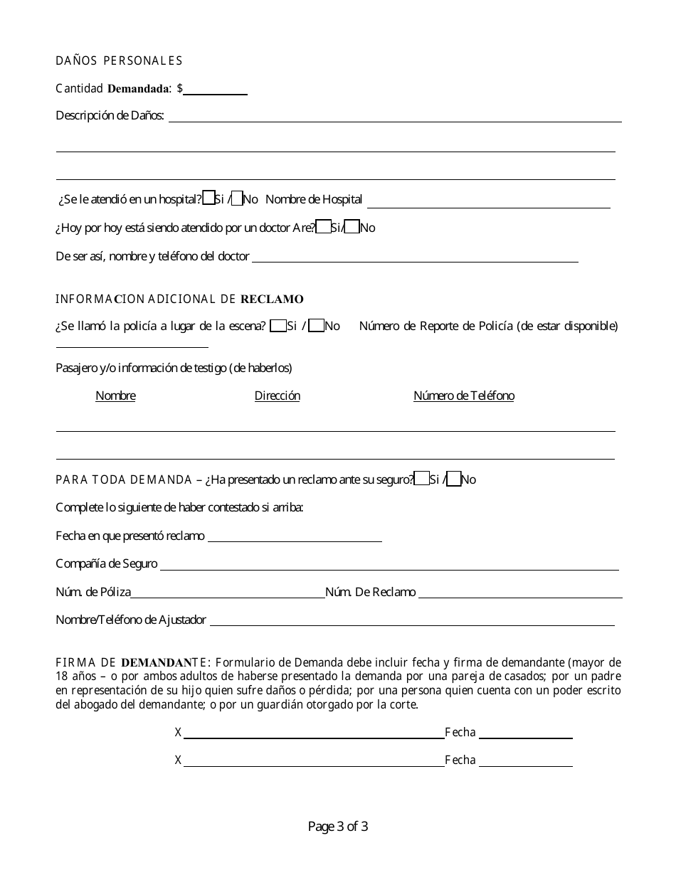 Demanda Por Danos - City of Fort Worth, Texas (Spanish), Page 3