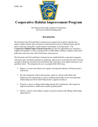 Document preview: Form PFBC901 Request for Cooperative Habitat Improvement Project - Pennsylvania