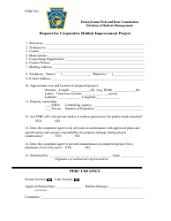 Form PFBC901 Request for Cooperative Habitat Improvement Project - Pennsylvania, Page 2