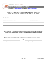 Document preview: Terminate Registration - Principal/Public Body - Arizona