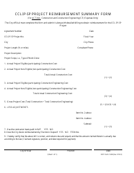 Document preview: DOT Form 1328 Cclip-Sp Project Reimbursement Summary Form - Kansas