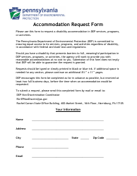 Document preview: Accommodation Request Form - Pennsylvania
