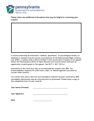 Accommodation Request Form - Pennsylvania, Page 4