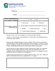Discrimination Complaint Form - Pennsylvania, Page 2