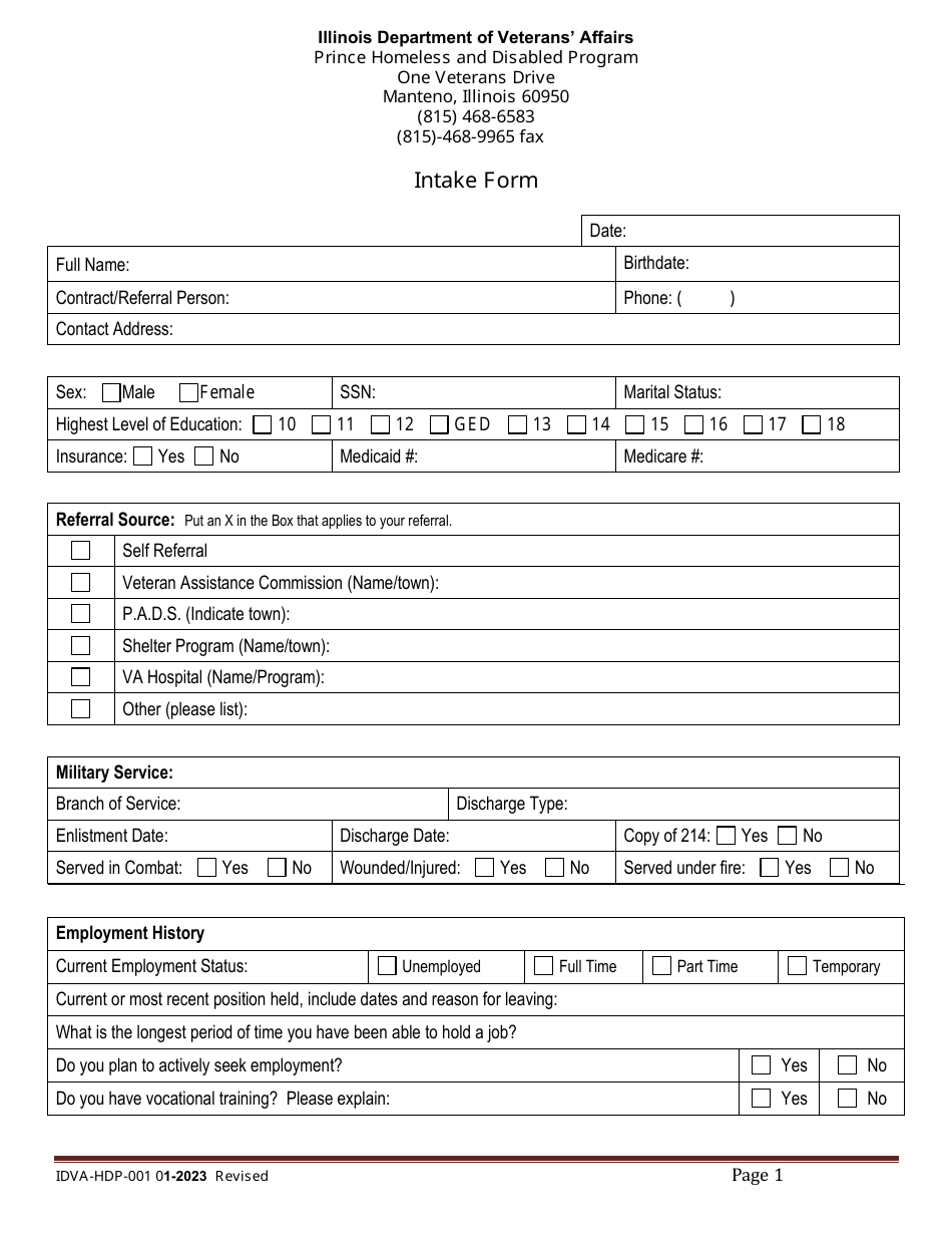 Form IDVA-HDP-001 - Fill Out, Sign Online and Download Printable PDF ...