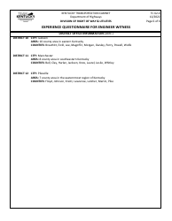 Form TC62-4 Experience Questionnaire for Engineer Witness - Kentucky, Page 6