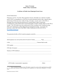 Document preview: Certificate of Public Good Municipal Notice Form - Vermont