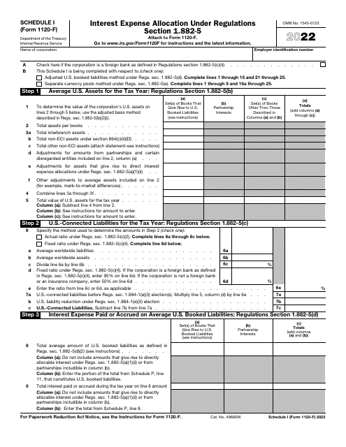 IRS Form 1120-F Schedule I 2022 Printable Pdf