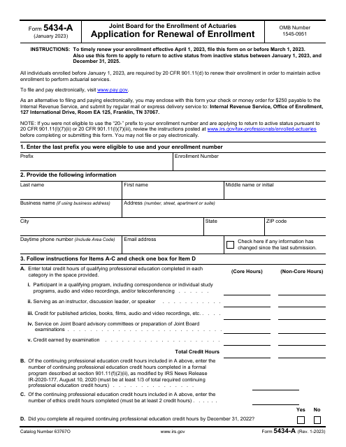 IRS Form 5434-A  Printable Pdf