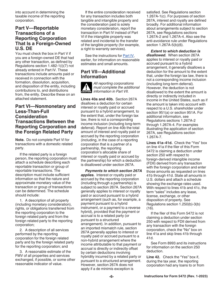 Instructions for IRS Form 5472 Information Return of a 25% Foreign-Owned U.S. Corporation or a Foreign Corporation Engaged in a U.S. Trade or Business, Page 6
