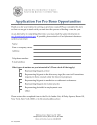 Document preview: Application for Pro Bono Opportunities - New York