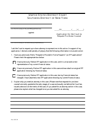 Document preview: Application for the Court to Request Pro Bono Counsel - New York
