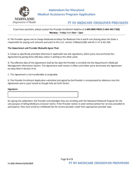 Addendum for Maryland Medical Assistance Program Application - Pt Xv Medicare Crossover Providers - Maryland, Page 3