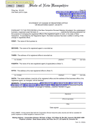 Form 10 Statement of Change of Registered Office or Registered Agent, or Both - New Hampshire, Page 2
