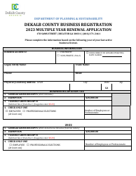 Business Registration Multiple Year Renewal Application - DeKalb County, Georgia (United States)