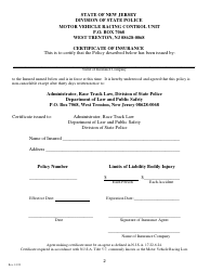 Motor Vehicle Racetrack License Application - New Jersey, Page 2