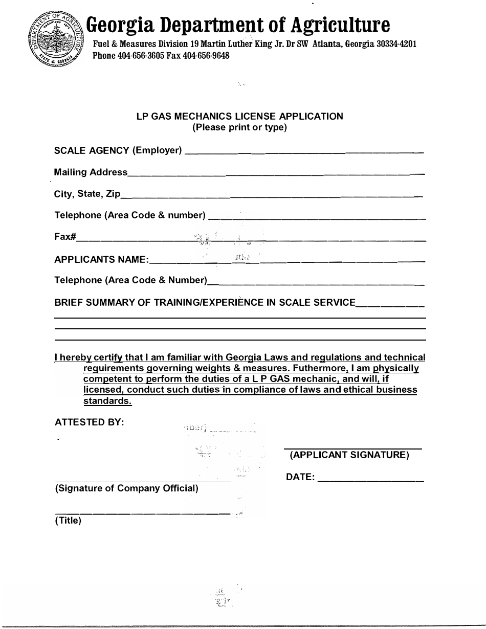 Application for Lpg Gas Agency Registration - Georgia (United States), Page 3