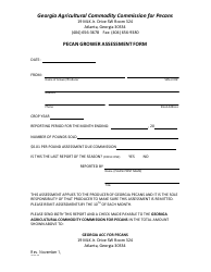 Document preview: Pecan Grower Assessment Form - Georgia (United States)