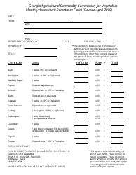 Document preview: Vegetable Monthly Assessment Remittance Form - Georgia (United States)