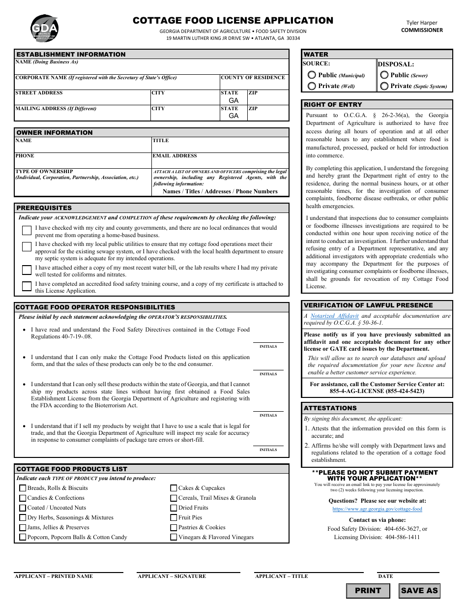 georgia-united-states-cottage-food-license-application-fill-out