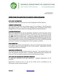 Form SPCS-13-20 Application for Structural Pest Control Company License - Georgia (United States)