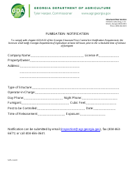 Form SPS14-01 Fumigation Notification - Georgia (United States)