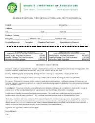 Georgia Structural Pest Control Act Insurance Certification Form - Georgia (United States), Page 2