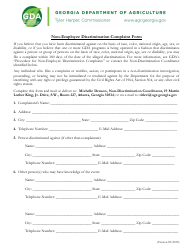 Non-employee Discrimination Complaint Form - Georgia (United States)