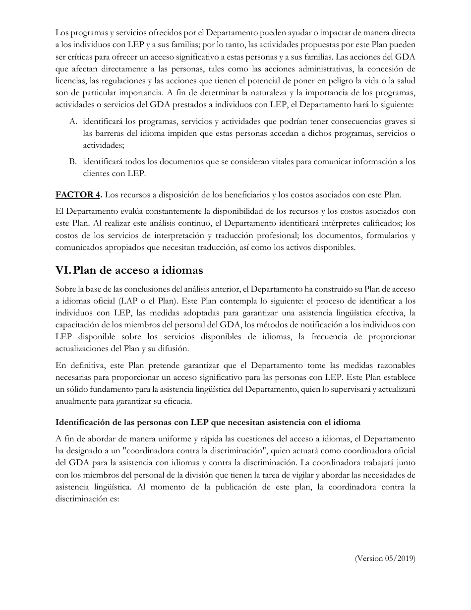 Language Access Plan - Georgia (United States) (Spanish), Page 6