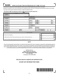 Document preview: Form WV4868 (IT-140) Application for Extension of Time to File - West Virginia