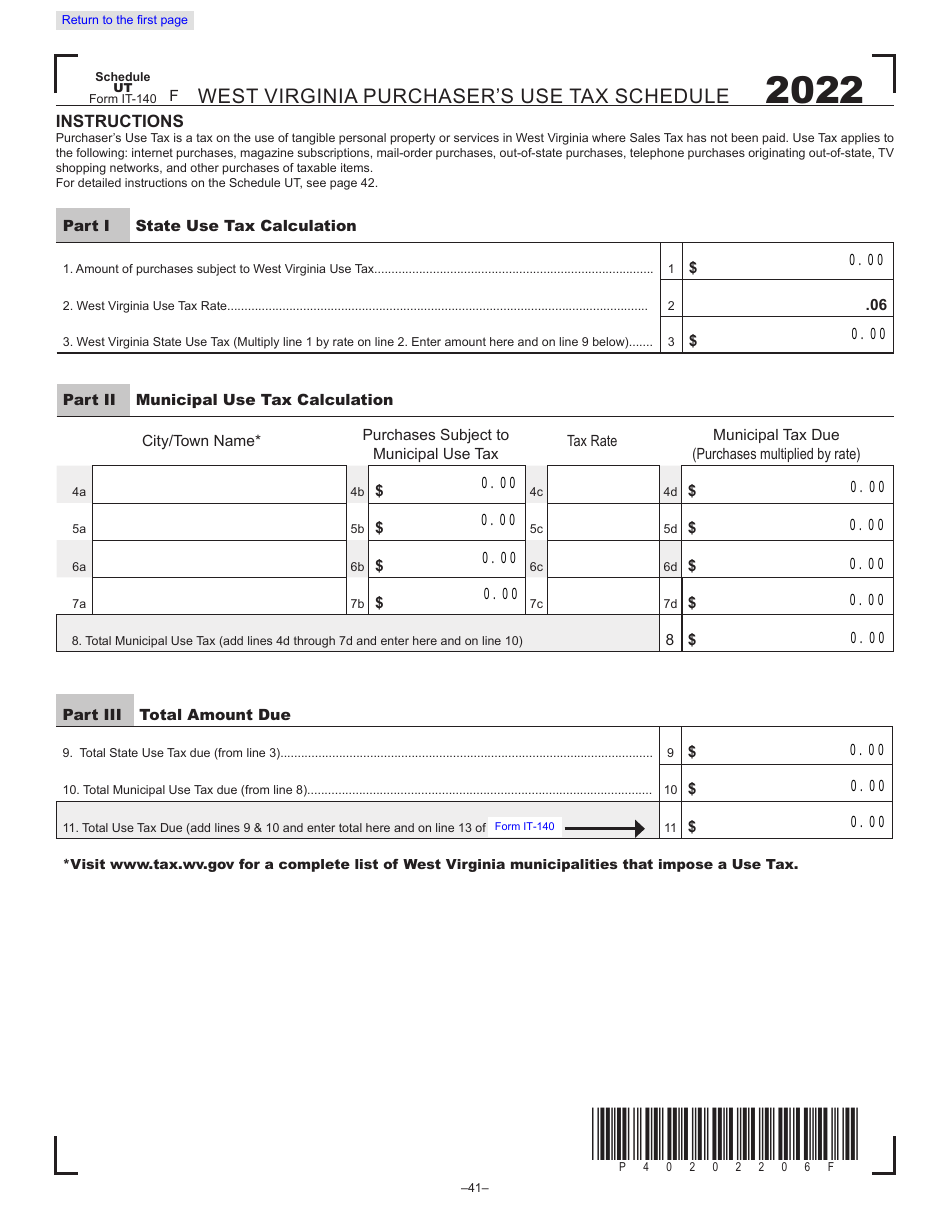 Form IT-140 West Virginia Personal Income Tax Return - West Virginia, Page 14