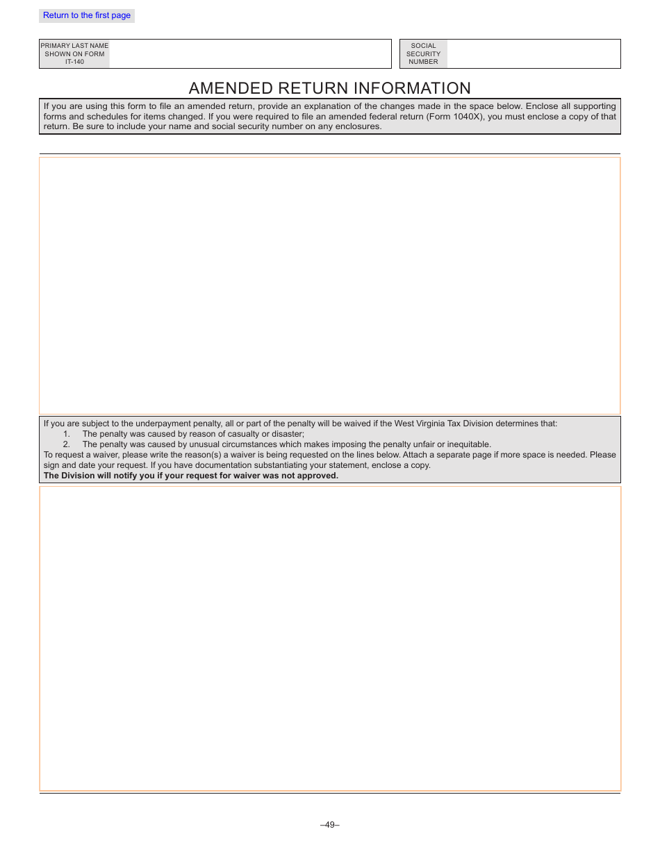 Form IT-140 West Virginia Personal Income Tax Return - West Virginia, Page 17