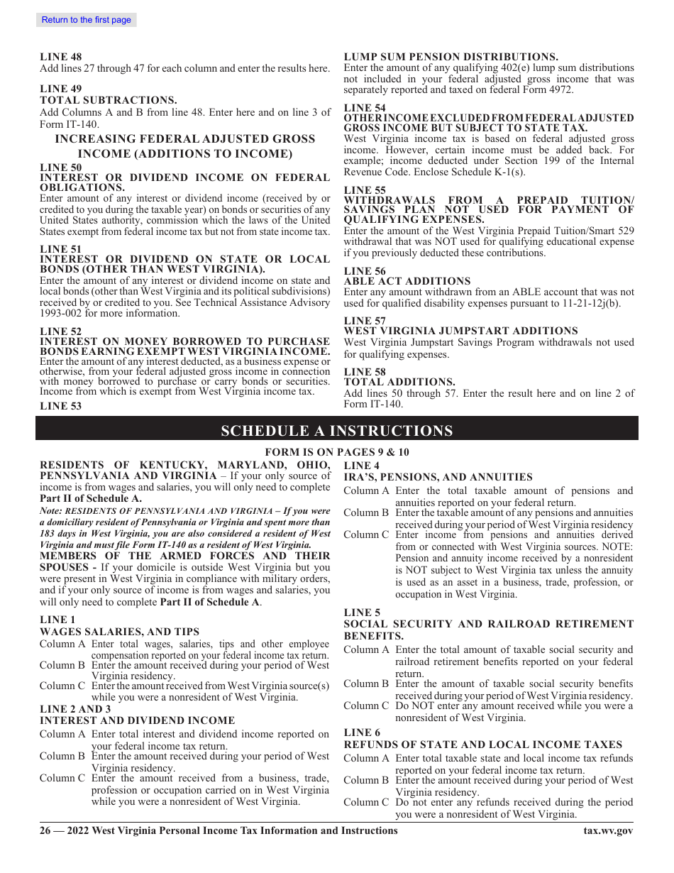 Form IT-140 West Virginia Personal Income Tax Return - West Virginia, Page 23
