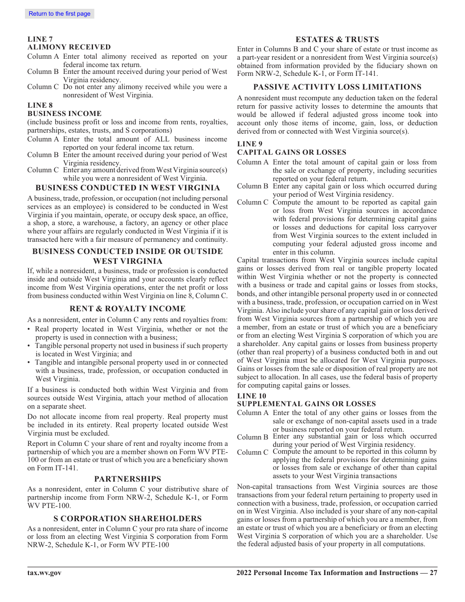 Form IT-140 West Virginia Personal Income Tax Return - West Virginia, Page 24