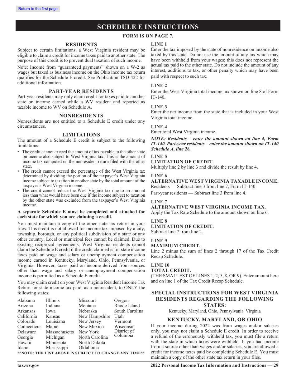 Form IT-140 West Virginia Personal Income Tax Return - West Virginia, Page 26