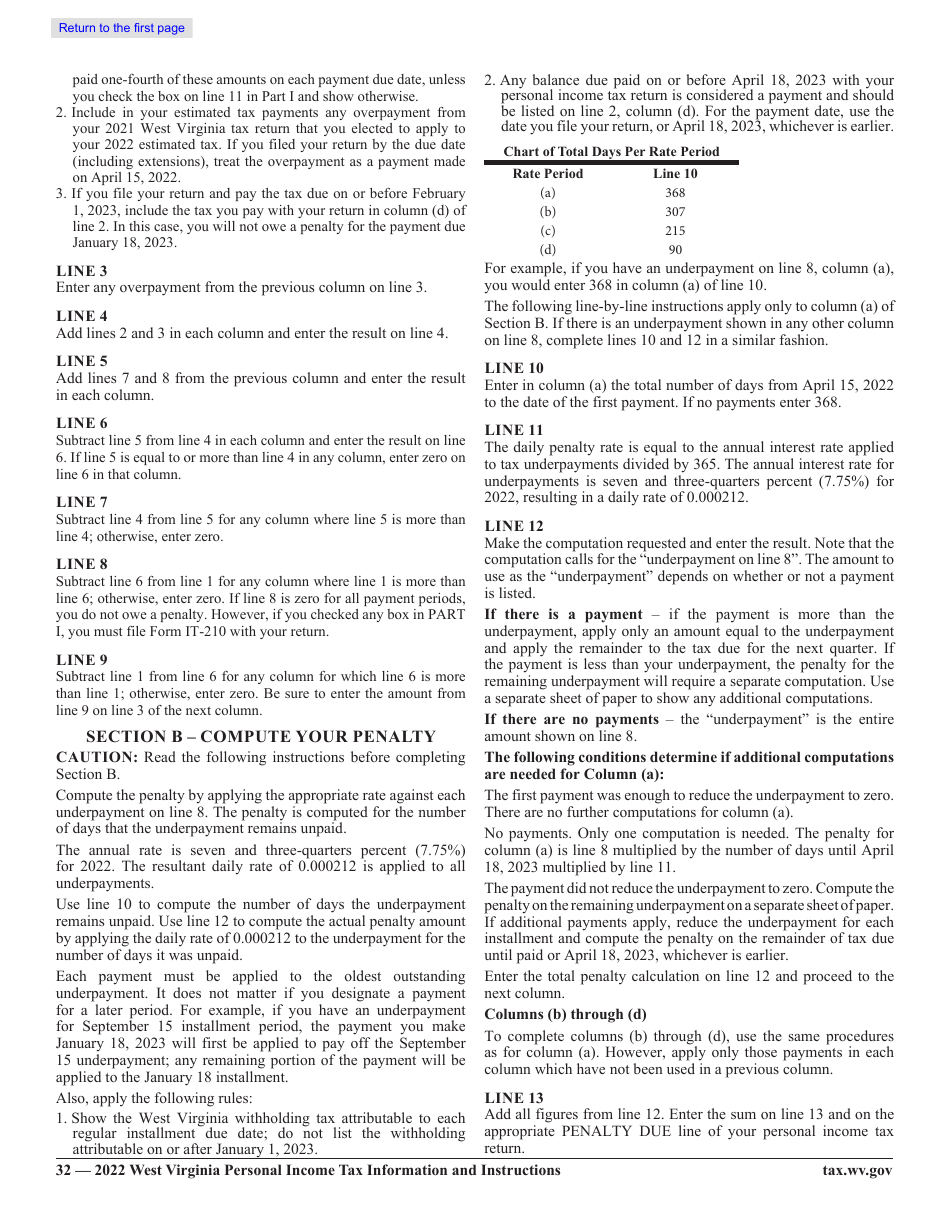 Form IT-140 West Virginia Personal Income Tax Return - West Virginia, Page 29