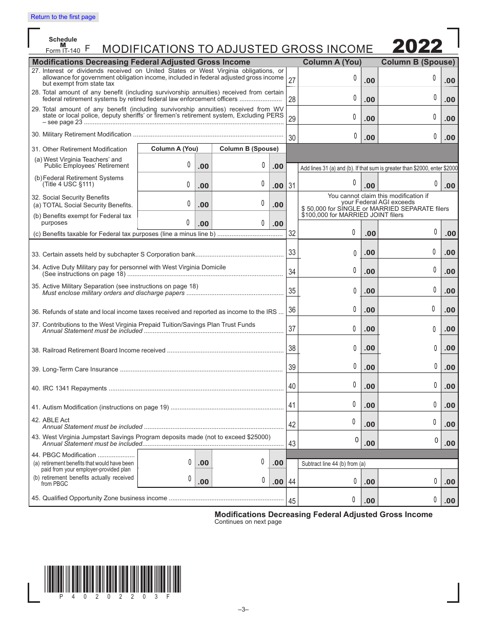 Form IT-140 West Virginia Personal Income Tax Return - West Virginia, Page 3