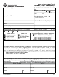 DOT Form 224-005 Access Connection Permit Managed Access Highways Only - Washington