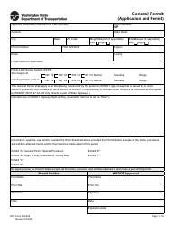 Document preview: DOT Form 224-698 General Permit - Washington