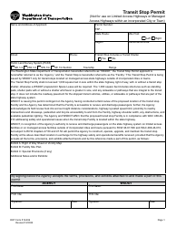 DOT Form 510-006 Transit Stop Permit - Washington