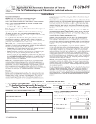 Form IT-370-PF Application for Automatic Extension of Time to File for Partnerships and Fiduciaries - New York