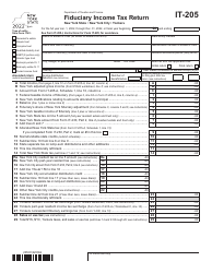 Document preview: Form IT-205 Fiduciary Income Tax Return - New York