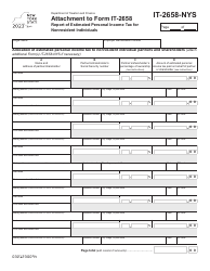 Document preview: Form IT-2658-NYS Report of Estimated Personal Income Tax for Nonresident Individuals - New York, 2023