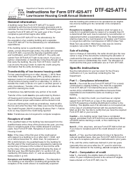 Instructions for Form DTF-625-ATT Low-Income Housing Credit Annual Statement - New York